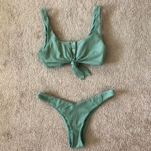 Bikini Set Size Small top and bottoms Olive Green